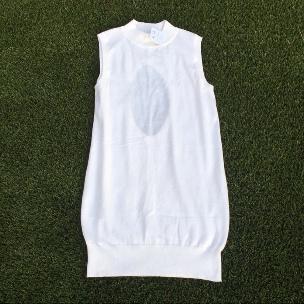 NWT Boutique Creme Mock Lightweight Sweater Backless Cutout Tunic Sweater Dress